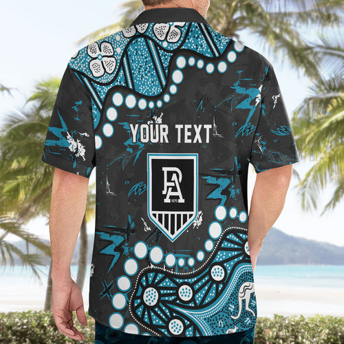 Personalized Port Adelaide Power Hawaiian Shirt Aboriginal Pattern with Graffiti Style