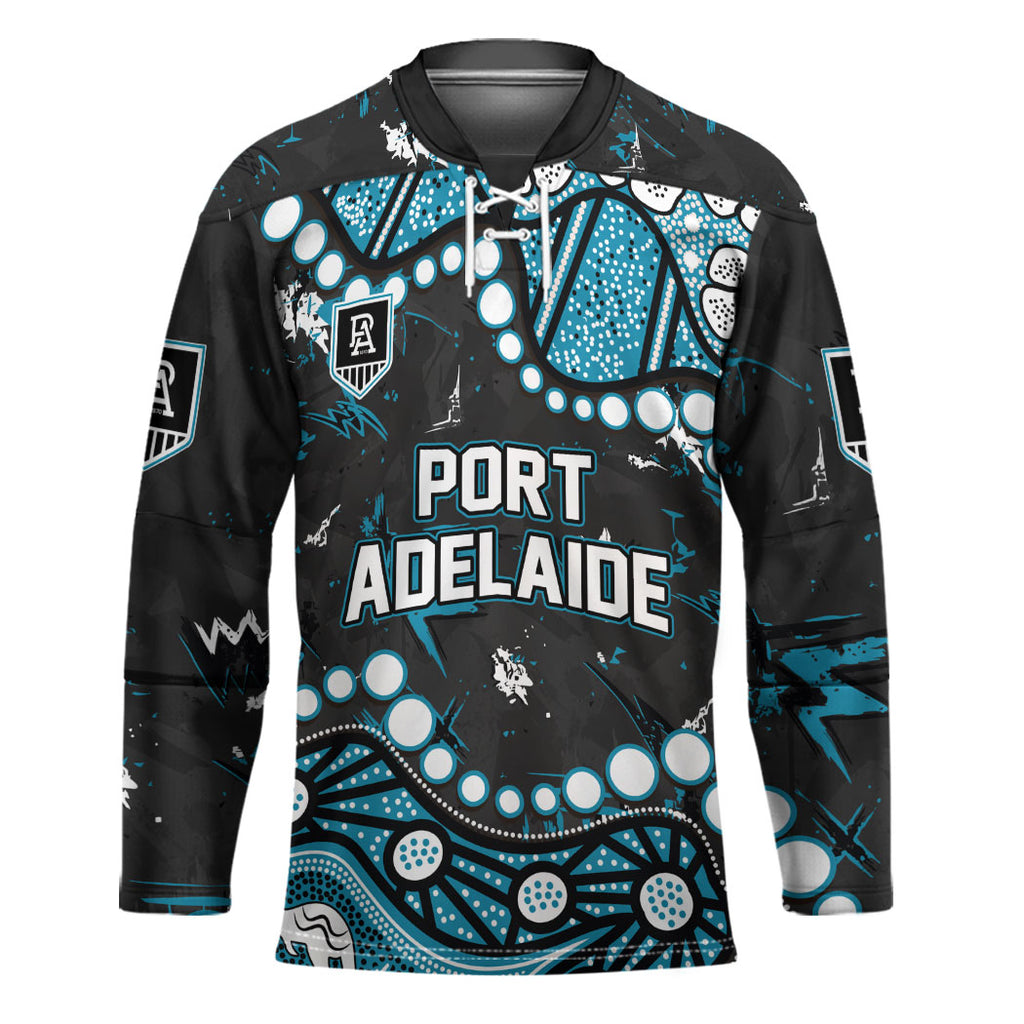 Personalized Port Adelaide Power Hockey Jersey Aboriginal Pattern with Graffiti Style