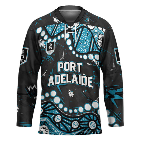 Personalized Port Adelaide Power Hockey Jersey Aboriginal Pattern with Graffiti Style