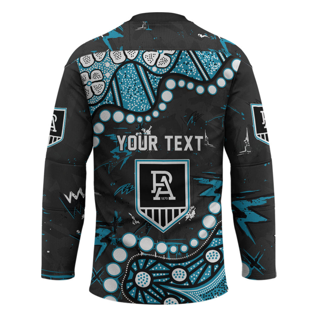 Personalized Port Adelaide Power Hockey Jersey Aboriginal Pattern with Graffiti Style
