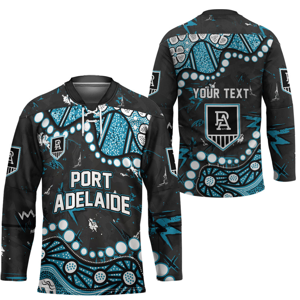 Personalized Port Adelaide Power Hockey Jersey Aboriginal Pattern with Graffiti Style