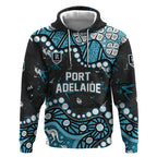 Personalized Port Adelaide Power Hoodie Aboriginal Pattern with Graffiti Style