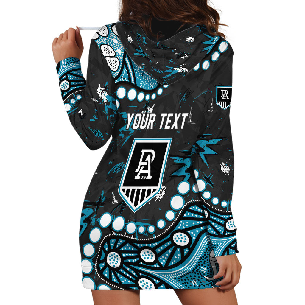 Personalized Port Adelaide Power Hoodie Dress Aboriginal Pattern with Graffiti Style