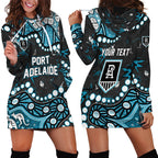 Personalized Port Adelaide Power Hoodie Dress Aboriginal Pattern with Graffiti Style