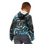 Personalized Port Adelaide Power Kid Hoodie Aboriginal Pattern with Graffiti Style