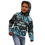 Personalized Port Adelaide Power Kid Hoodie Aboriginal Pattern with Graffiti Style
