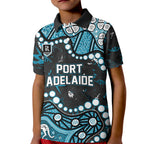 Personalized Port Adelaide Power Kid Polo Shirt Aboriginal Pattern with Graffiti Style