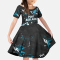 Personalized Port Adelaide Power Kid Short Sleeve Dress Aboriginal Pattern with Graffiti Style