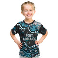 Personalized Port Adelaide Power Kid T Shirt Aboriginal Pattern with Graffiti Style