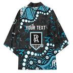 Personalized Port Adelaide Power Kimono Aboriginal Pattern with Graffiti Style