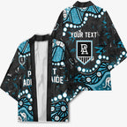 Personalized Port Adelaide Power Kimono Aboriginal Pattern with Graffiti Style