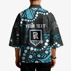 Personalized Port Adelaide Power Kimono Aboriginal Pattern with Graffiti Style