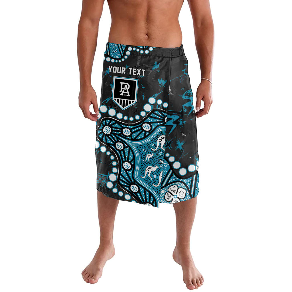 Personalized Port Adelaide Power Lavalava Aboriginal Pattern with Graffiti Style