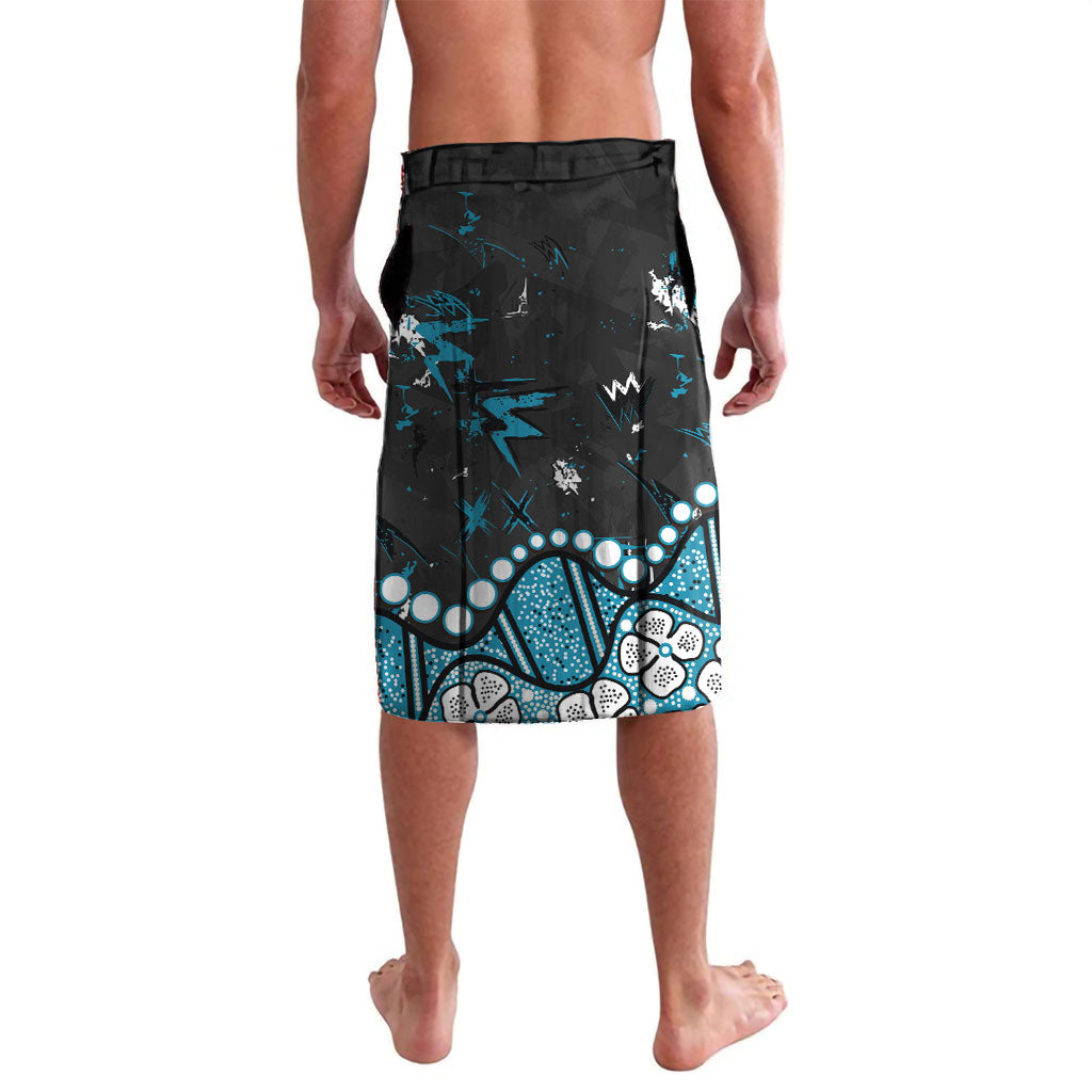 Personalized Port Adelaide Power Lavalava Aboriginal Pattern with Graffiti Style