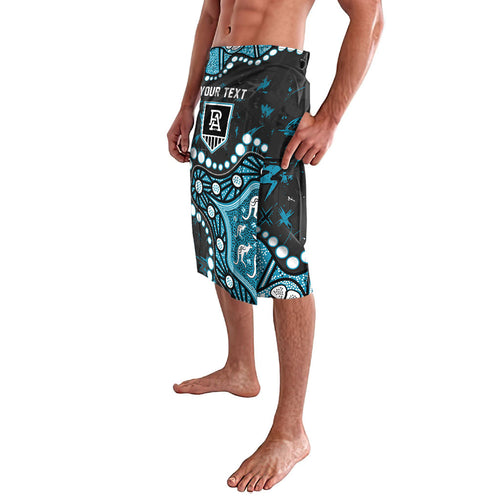 Personalized Port Adelaide Power Lavalava Aboriginal Pattern with Graffiti Style
