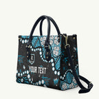 Personalized Port Adelaide Power Leather Bag Aboriginal Pattern with Graffiti Style