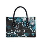 Personalized Port Adelaide Power Leather Bag Aboriginal Pattern with Graffiti Style