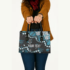 Personalized Port Adelaide Power Leather Bag Aboriginal Pattern with Graffiti Style