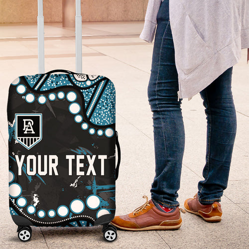 Personalized Port Adelaide Power Luggage Cover Aboriginal Pattern with Graffiti Style