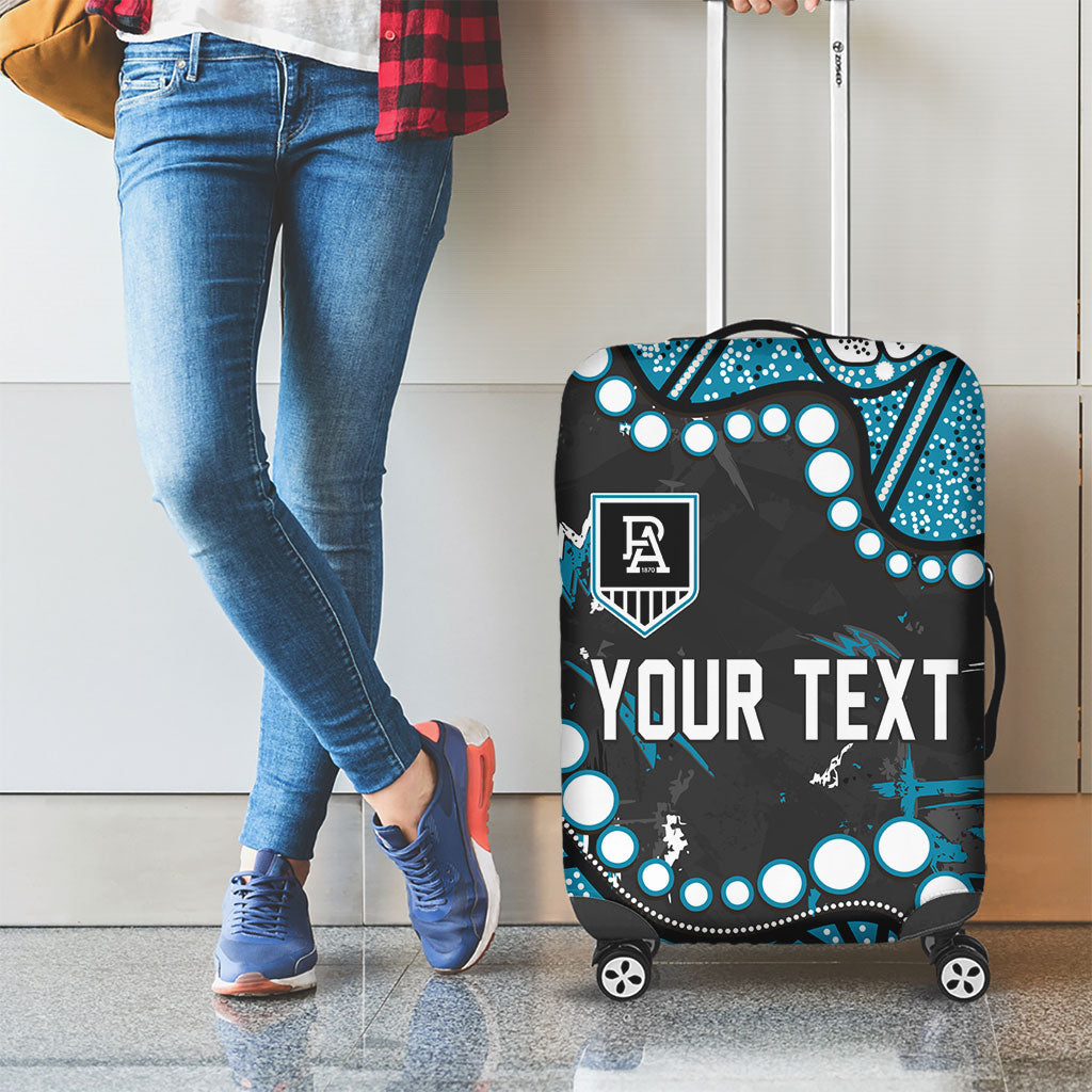 Personalized Port Adelaide Power Luggage Cover Aboriginal Pattern with Graffiti Style