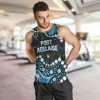 Personalized Port Adelaide Power Men Tank Top Aboriginal Pattern with Graffiti Style