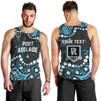 Personalized Port Adelaide Power Men Tank Top Aboriginal Pattern with Graffiti Style