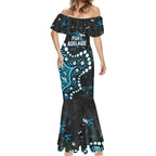 Personalized Port Adelaide Power Mermaid Dress Aboriginal Pattern with Graffiti Style