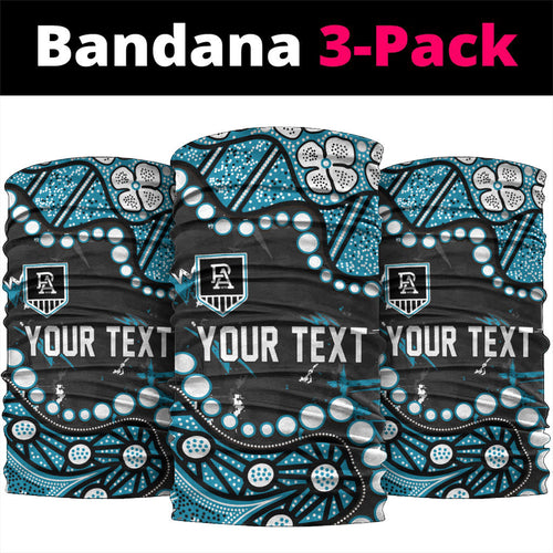 Personalized Port Adelaide Power Neck Gaiter Aboriginal Pattern with Graffiti Style