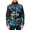 Personalized Port Adelaide Power Padded Jacket Aboriginal Pattern with Graffiti Style