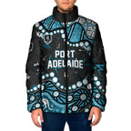 Personalized Port Adelaide Power Padded Jacket Aboriginal Pattern with Graffiti Style