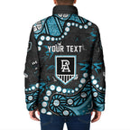 Personalized Port Adelaide Power Padded Jacket Aboriginal Pattern with Graffiti Style