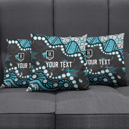 Personalized Port Adelaide Power Pillow Cover Aboriginal Pattern with Graffiti Style