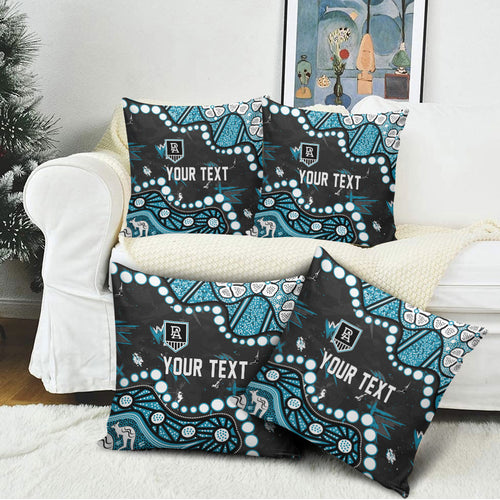Personalized Port Adelaide Power Pillow Cover Aboriginal Pattern with Graffiti Style