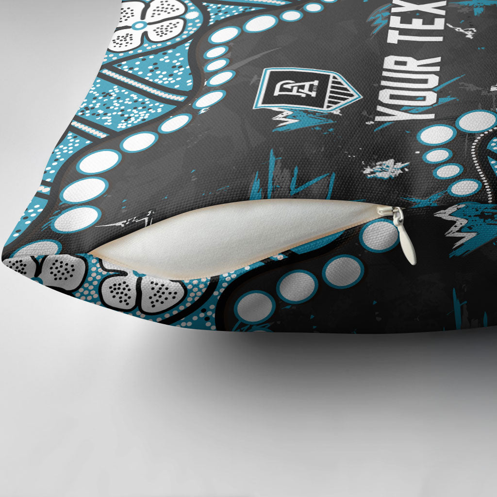 Personalized Port Adelaide Power Pillow Cover Aboriginal Pattern with Graffiti Style