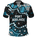 Personalized Port Adelaide Power Polo Shirt Aboriginal Pattern with Graffiti Style