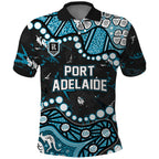 Personalized Port Adelaide Power Polo Shirt Aboriginal Pattern with Graffiti Style