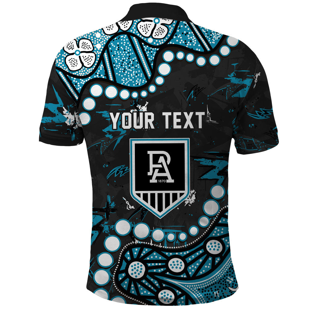 Personalized Port Adelaide Power Polo Shirt Aboriginal Pattern with Graffiti Style
