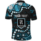 Personalized Port Adelaide Power Polo Shirt Aboriginal Pattern with Graffiti Style