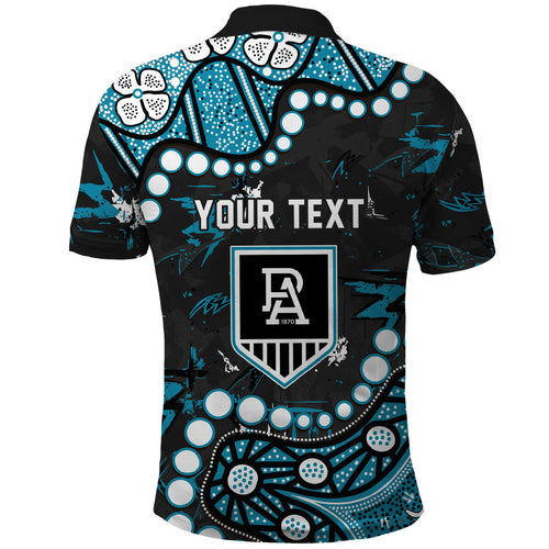 Personalized Port Adelaide Power Polo Shirt Aboriginal Pattern with Graffiti Style