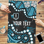 Personalized Port Adelaide Power Puzzle Aboriginal Pattern with Graffiti Style