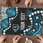 Personalized Port Adelaide Power Puzzle Aboriginal Pattern with Graffiti Style