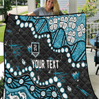 Personalized Port Adelaide Power Quilt Aboriginal Pattern with Graffiti Style