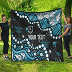 Personalized Port Adelaide Power Quilt Aboriginal Pattern with Graffiti Style