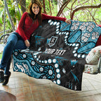 Personalized Port Adelaide Power Quilt Aboriginal Pattern with Graffiti Style