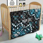 Personalized Port Adelaide Power Quilt Aboriginal Pattern with Graffiti Style