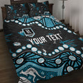 Personalized Port Adelaide Power Quilt Bed Set Aboriginal Pattern with Graffiti Style