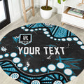 Personalized Port Adelaide Power Round Carpet Aboriginal Pattern with Graffiti Style