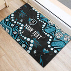 Personalized Port Adelaide Power Rubber Doormat Aboriginal Pattern with Graffiti Style