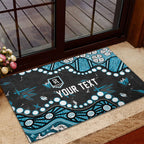 Personalized Port Adelaide Power Rubber Doormat Aboriginal Pattern with Graffiti Style