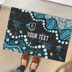 Personalized Port Adelaide Power Rubber Doormat Aboriginal Pattern with Graffiti Style